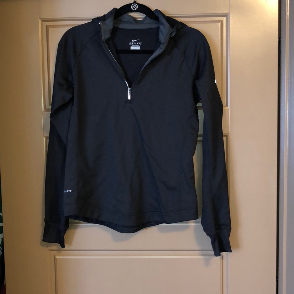 Black Nike Dryfit Quarter Zip w/ Hood